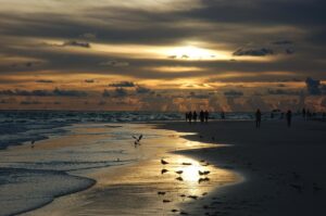 Sunset over Siesta Key Beach in Sarasota County Florida