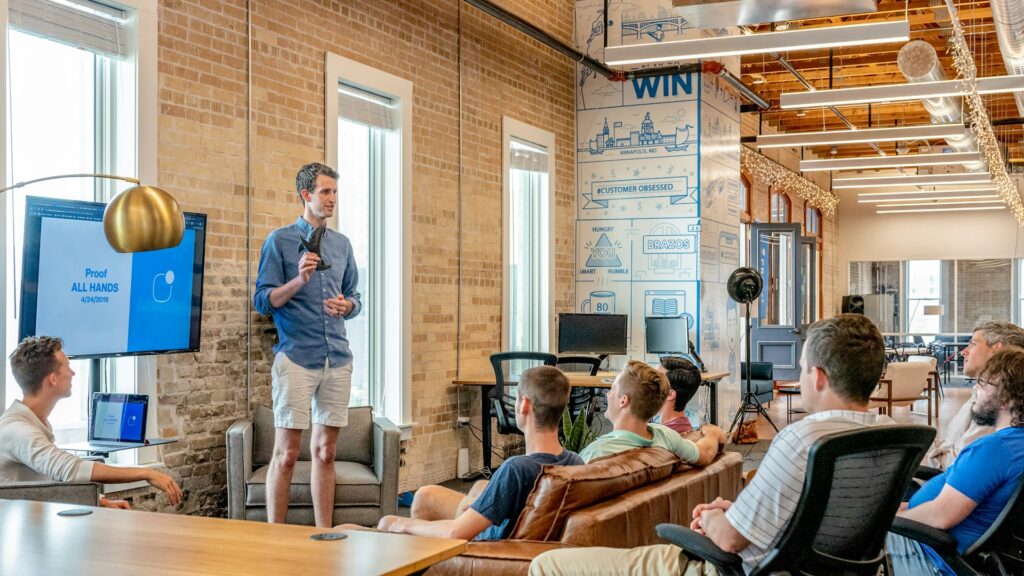 Small business team meeting